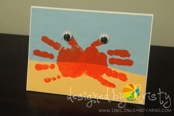 crab hand print card