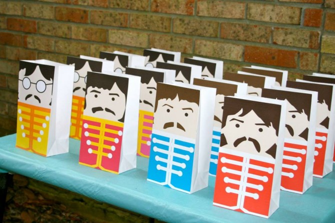 Beatles Birthday Party Treat Bags | www.inklingsandyarns.com