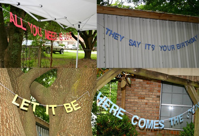 Beatles Birthday Party Song Lyric Banners | www.inklingsandyarns.com