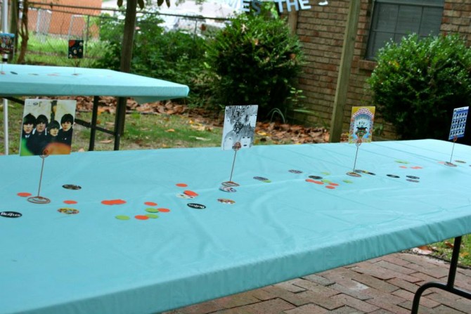 Beatles Birthday Party Table Decorations | www.inklingsandyarns.com