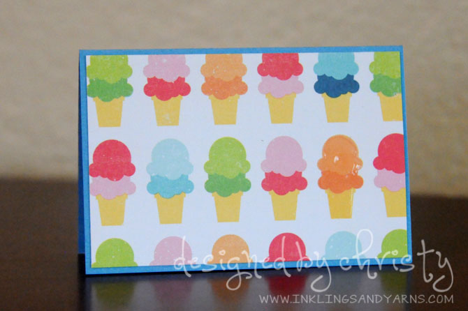 ice cream cone card | www.inklingsandyarns.com