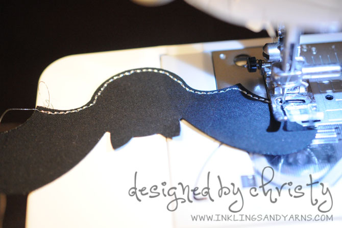 Topstitching Bat Embellishment | www.inklingsandyarns.com