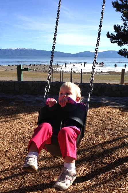 Allie on a Swing | www.inklingsandyarns.com