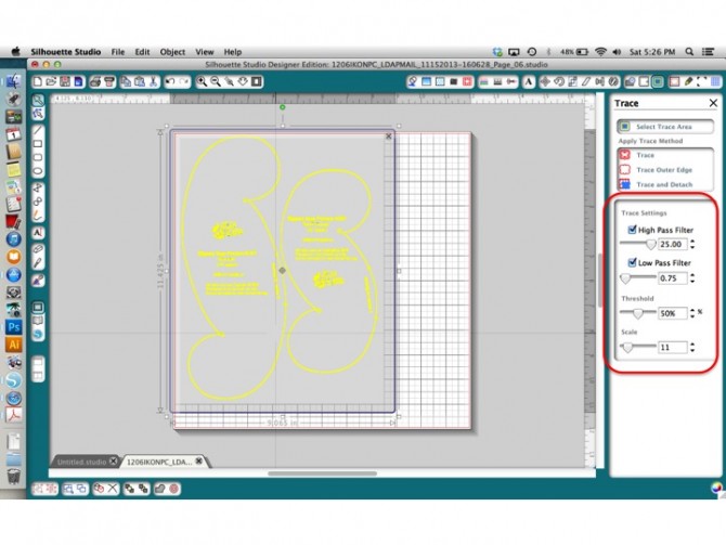 Trace Settings in Silhouette Studio | www.inklingsandyarns.com