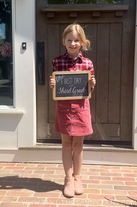 Girl outside on First Day of School